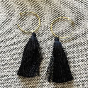Black and gold Tassel earrings